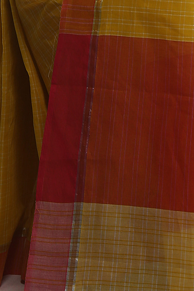 Checked Handloom Mangalgiri Cotton Saree