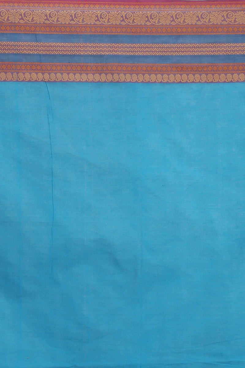 Blue Handloom Mangalgiri Cotton Saree