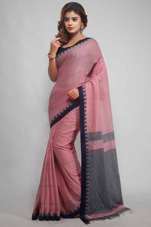Checked Bengal Handloom Cotton Saree