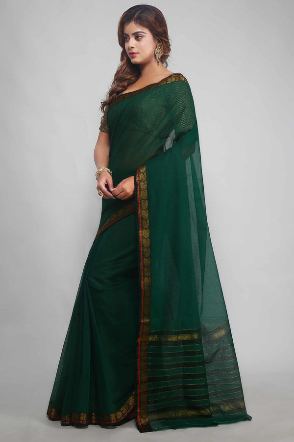 Green Narayanpet Cotton Saree