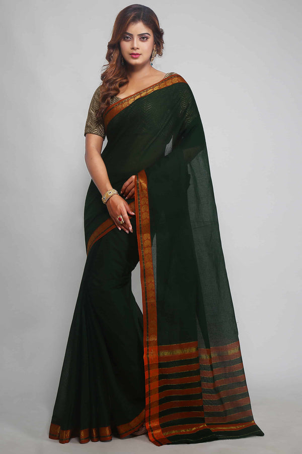 Green Narayanpet Cotton Saree