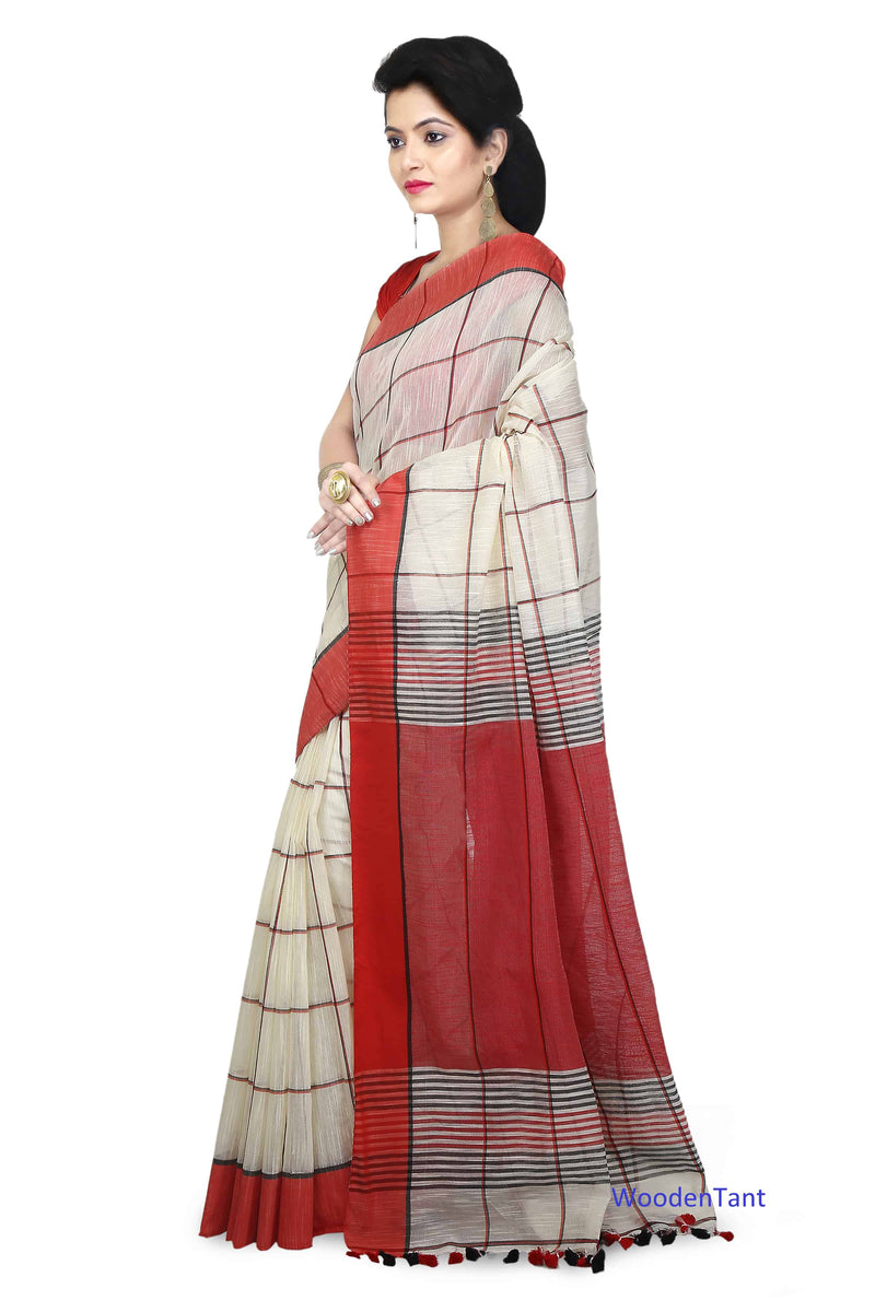 Checked Bengal Handloom Cotton Saree